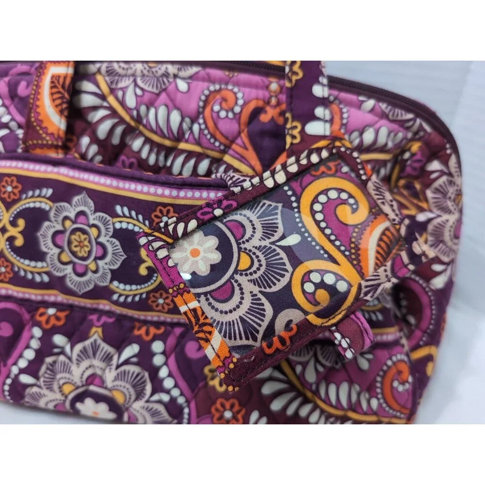 VERA BRADLEY Purple Paisley lined Floral Cosmetics Bag Lunch Bag and ID holder
